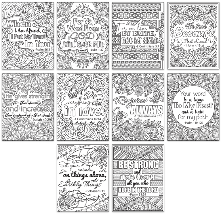 Bible Verses Coloring Pages - Set 1 | Daily Faith PLR